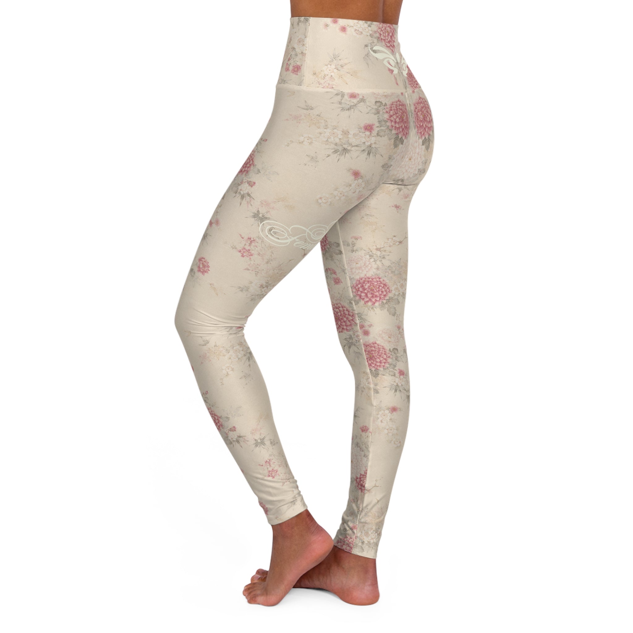 Moon Chrysantheum — High-Waist Yoga Leggings