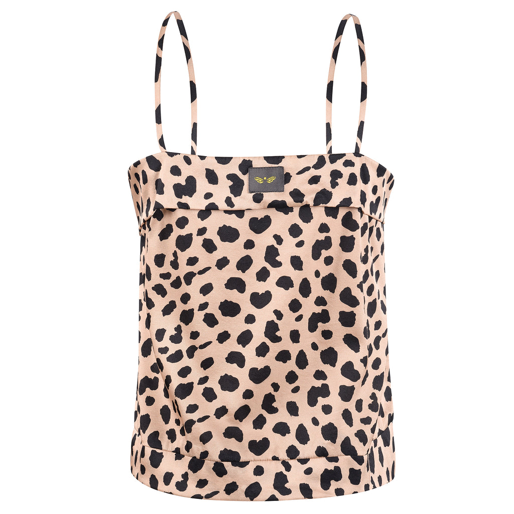 Leopard Square Silk Top