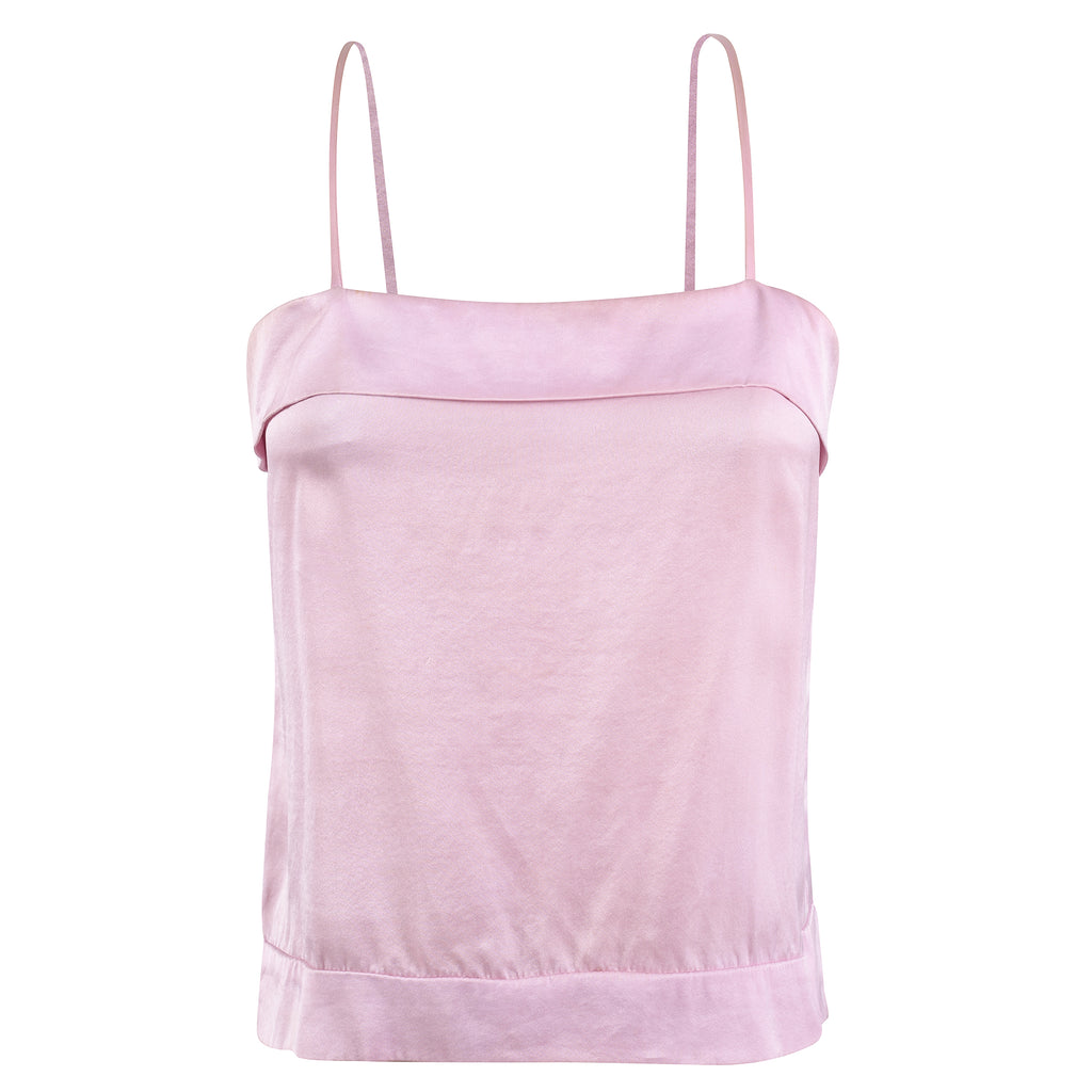 Pink Peony Square Silk Top