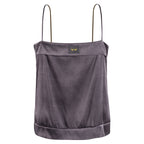 Dark Grey Square Silk Top