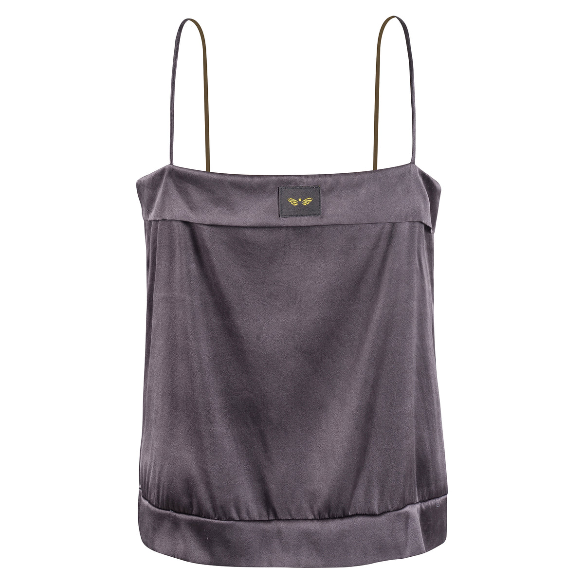 Dark Grey Square Silk Top