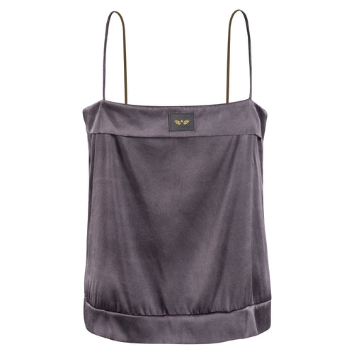 Dark Grey Square Silk Top