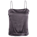 Dark Grey Square Silk Top
