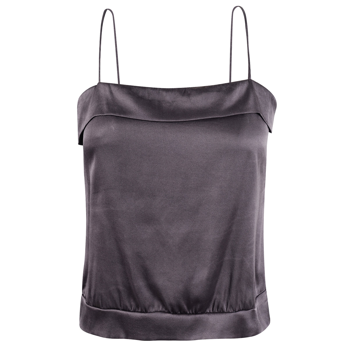 Dark Grey Square Silk Top